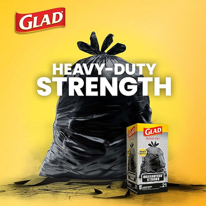 Glad Trash Bags, Strong Quick-Tie Large Garbage Bags - 30 Gallon - 21 Count (Package May Vary)