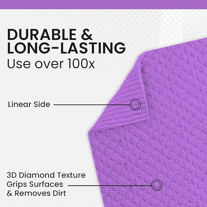 Swedish DishCloths - 10 Pack (Purple), (German Material) Reusable Cellulose Sponge Cloth for Kitchen - Household, Highly Absorbent, No-Odor Dishcloth