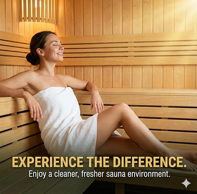 Sauna Wood Cleaner 32 oz | Made in the USA | Sauna Spray removes Stains, Sweat & Odors | Fast-Drying & Streak-Free Formula | Natural Wood Cleaner | Long Lasting