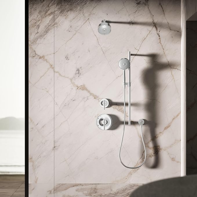 KOHLER K-22165-G-CP Forte® Multifunction Hand Shower Head, Handheld Showerhead with 3 Spray Settings, 1.75 GPM, Polished Chrome