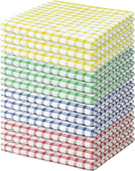 Nialnant 12 Pack Dish Rags for Washing Dishes,100% Cotton Soft Absorbent Quick Drying Dish Cloths for Kitchen,Cleaning Rags-11 x 11In
