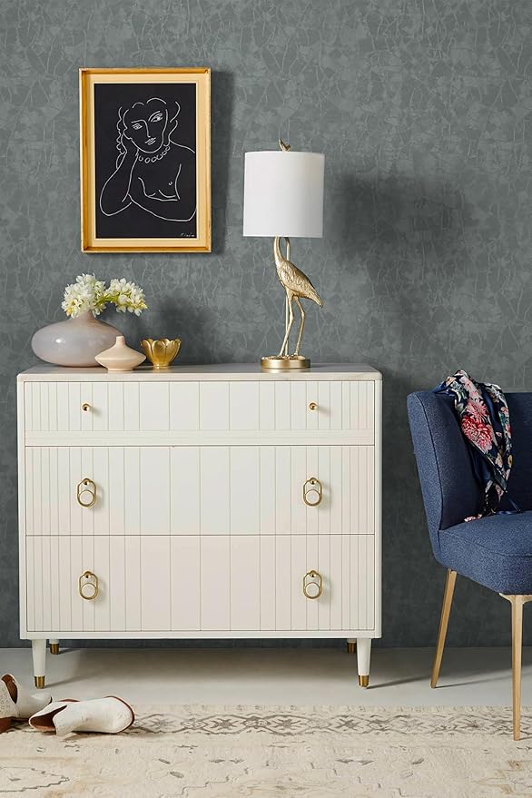 Yasinet Peel and Stick Wall Paper Removable Wallpaper Modern Grey-Green Embossed Thicken Self Adhesive Wallpaper Textured Contact Paper for Cabinets Walls Waterproof Vinyl Roll 78.7"x 15.7"