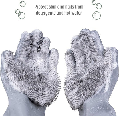 Goodful Silicone Kitchen Rubber Gloves, Oversized, Reusable, Waterproof