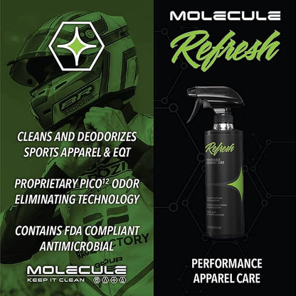 Molecule Refresh | Performance Apparel Care | Cleans and Deodorizes Racing Suites & Technical Fabrics | Signature Fresh Scent | 1 Gallon