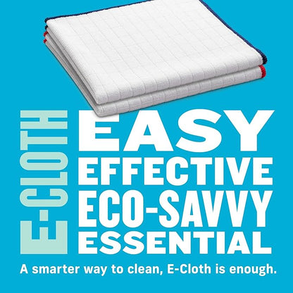 E-Cloth Wash & Wipe Dish Cloth, Microfiber Cleaning Cloth Reusable Paper Towel Alternative Cloths, Dish Towels for Drying Dishes, Glassware, Cookware and Countertops, 100 Wash Guarantee, 2 Count