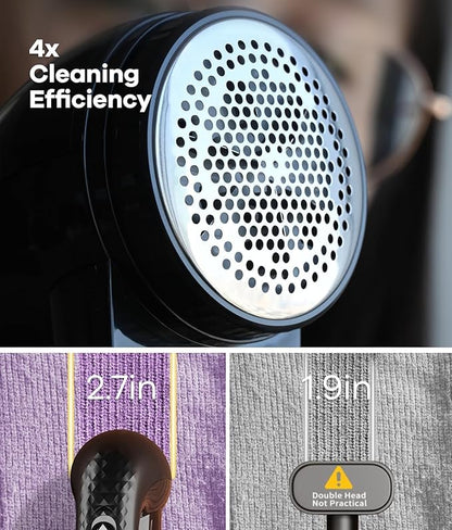 Lint Remover, Fabric Shaver for Clothes and Furniture, Sweater Shaver with 6-Leaf Blades & Safety Lock, Lint Shaver Fabric Shaver 4 Times Efficiency to Remove Pilling