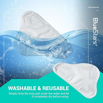 BlueStars 10-Pack H2OX5 Microfiber Steam Mop Pads Replacement – Compatible with H2O H20 Steam Mop X5 – Washable & Reusable, Exact Fit for H2O X5 Steam Cleaners
