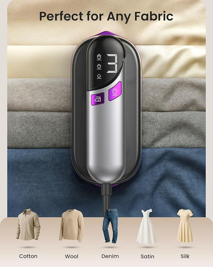 LOXP 2-in-1 Handheld Steamer and Iron for Clothes, 1000W Travel Steamer with Ceramic Soleplate, 9s Fast Heat-Up, Leak-Proof 170mL Tank, Self-Clean, Portable Wrinkle Remover for Home & Travel, 120V