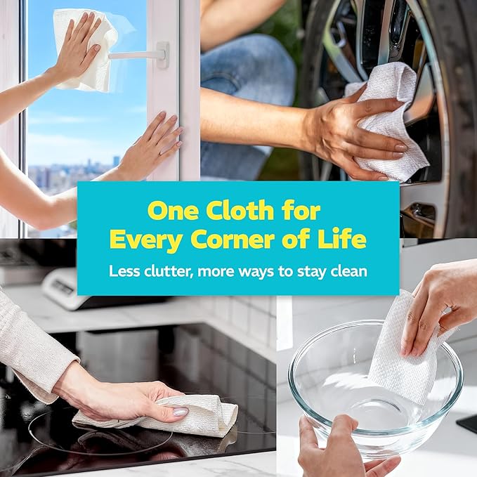 90 Pack Plant-Based Microfiber Cleaning Cloth Rolls, Washable & Reusable Paper Towels for Kitchen, Ultra Absorbent, Scratch Free, Lint Free, Cleaning Supplies, 8.6" x 11.8" (2 Rolls)