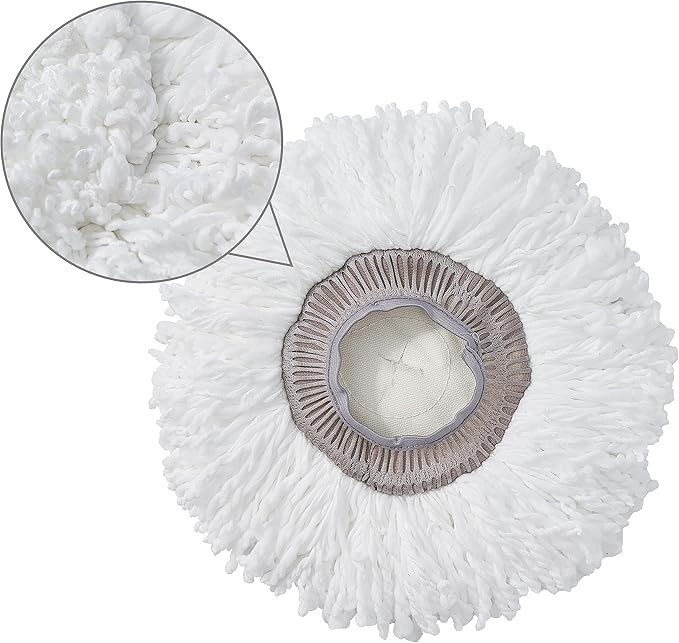 True & Tidy MP-365 Round Mop Pad Replacement Set for SPRAY-360 Clean Everywhere Spray Mop Kit, Machine Washable up to 100x (4)