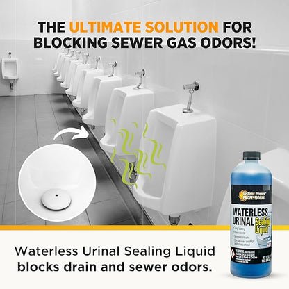 Instant Power Professional Waterless Urinal Sealing Liquid – Cleaner and Deodorizer, Ready to Use, Neutral pH, 32 Fl Oz