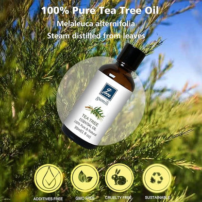 GM Gumili Tea Tree Oil for Skin, Hair, Nails, Face Body Wash, Foot Soak, Spray, 100% Pure Tea Tree Essential Oil - 30ml