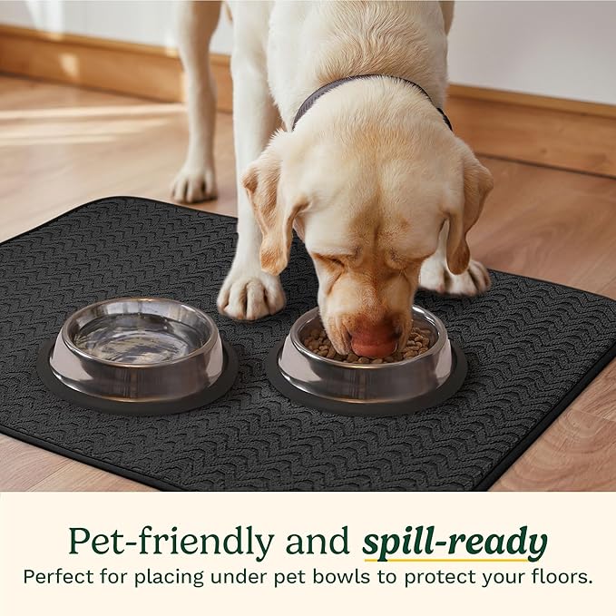 Cuisinart Dish Drying Mats for Kitchen Counter - (2) 18" x 24" Ultra Absorbent Dish Drying Mat XL - Foldable, Machine Washable, Fast Drying Dish Mat (Geostripe)