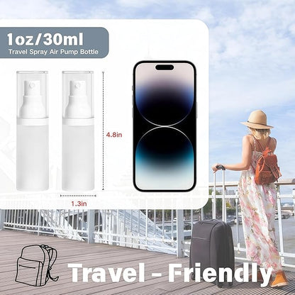 1oz/30ml-Small Spray Bottle 360° Angle Work, Portable Refillable Leak Proof Travel Mini Spray Bottle.For Perfume Toner Hair spray Facial Moisturizing 【1oz/30ml-(Pack of 2) & Spary Bottle】