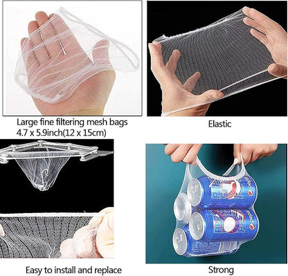 Kitchen Sink Triangle Tri-Holder Filter, Kitchen Sink Strainer, Sink Drain Strainer, with a Triangular Gray Rack and 200PCS Large Size Filtering Mesh Bags for Kitchen Leftover