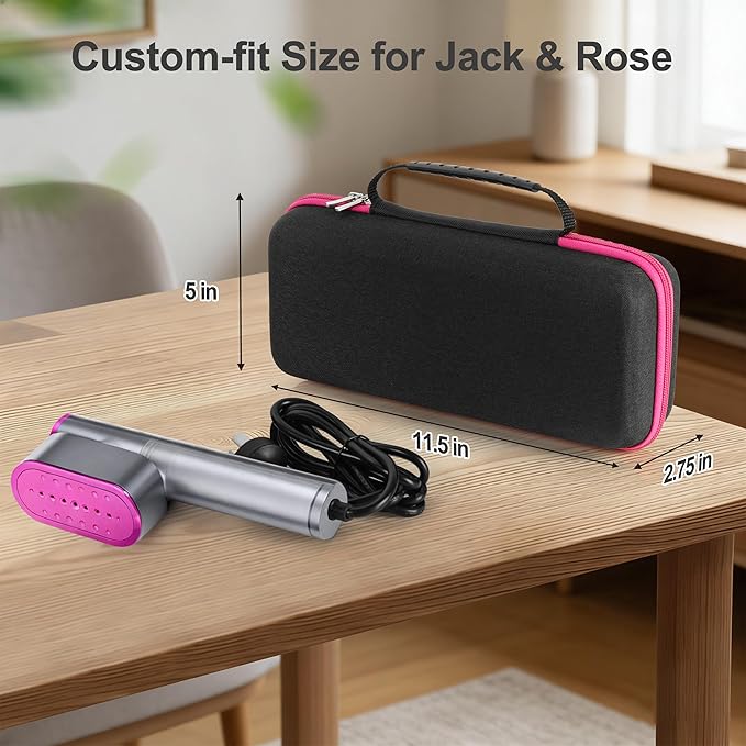 Travel Steamer Case Compatible with Jack & Rose/for FEPPO/for Nesugar Garment Steamers, Handheld Carrying Storage Bag Organizer for Iron Accessories Black(Case Only, Steamer Not Included)