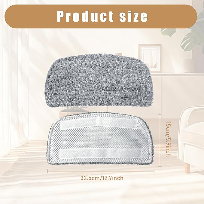 Steam Mop Pads Compatible with GorFanty GF-6610B/GF-6610, Neugo NE033/NE033M & Mxnsewr, Washable Microfiber Steam Mop Replacement Pads for Multi-Surface Cleaning (4 Pack)
