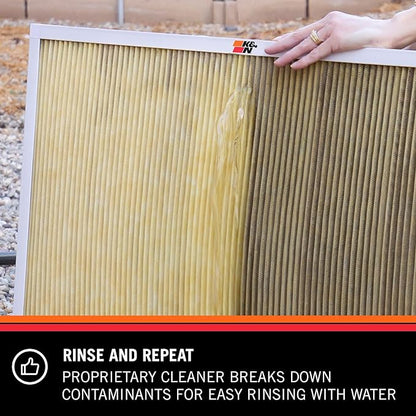 K&N HVAC Filter Cleaner: 32 Oz Spray Bottle Filter Cleaner and Refresher; Restores Home Air-Filter Performance; 99-6010,(Pack of 2)