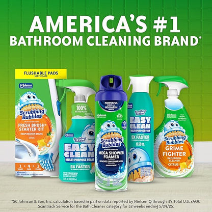 Scrubbing Bubbles Flushable Toilet Bowl Wand Cleaner Refills, Fresh Brush Cleaner Toilet Refill Pads, Removes Limescale & Odors, Citrus Scent, 20 Count (Pack of 1)