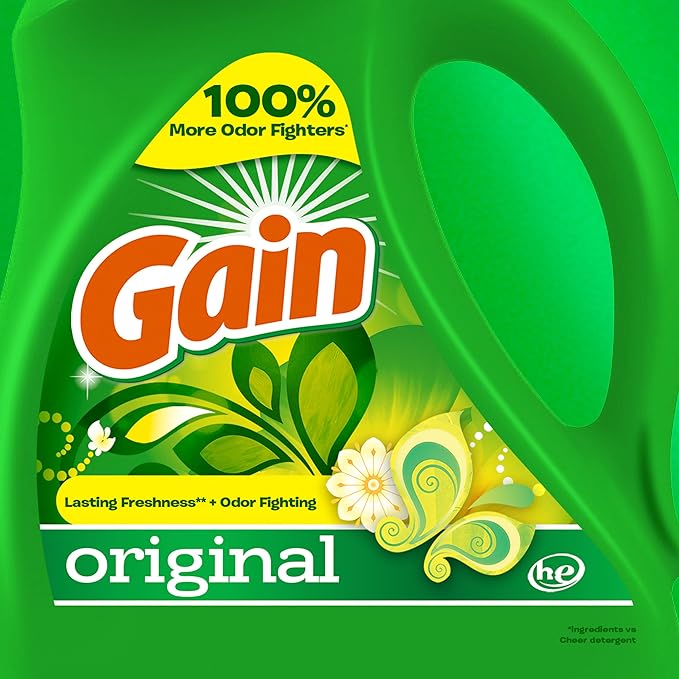 Gain Liquid Laundry Detergent, Original Scent | 107 Loads | 154 oz | HE Compatible | Pack of 2