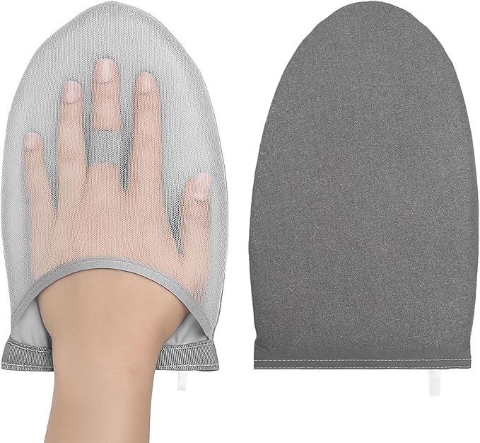 Garment Steamer Ironing Gloves, Portable Clothing Steam Engine Gloves Anti Steam & Heat Resistant Garment Steamer Mitt Travel Handheld Ironing Board Accessories with Finger Loop for Steaming Clothes
