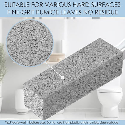 12 Pack Pumice Stone Toilet Bowl Cleaner with Extra Long Handle, Pumice Stone for Toilet Cleaning Toilet Stain Remover Heavy Duty Pumice Toilet Scrubber Brush Removes Hard Water Stains Limescale
