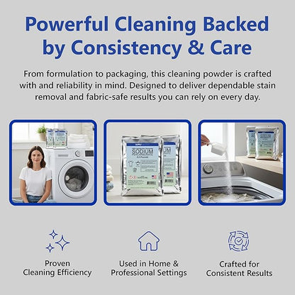 Sodium Percarbonate Powder 2 Pack (10 lbs Total) – Oxygen Bleach Alternative & Stain Remover – Multi-Purpose Cleaner for Laundry, Carpets, Tile, Grout, Decks, Kitchens & Outdoor Areas