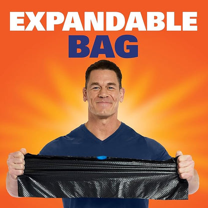 Hefty Ultra Strong 13 Gallon Trash Bags, Black Tall Kitchen Trash Bags 13 Gallon Size, Break Resistant Drawstring Enclosure, Continuous Odor Control, Blackout, Unscented, 40 Bags