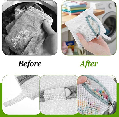 Tyqour 4pcs Small Mesh Laundry Bags, Anti-Sticking Laundry Pod Bags, Durable Polyester Storage Bags for Scented Beads, Travel Laundry Organizer, Protect Delicate Garments