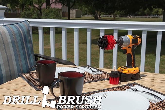2 Piece Outdoor Cleaning Scrub Brushes - Siding Cleaning Brush Set - Brick and Stone Scrubbing Tools Set - Fireplace Cleaning Brushes - Deck and Patio Scrubbing Tools - Gutter Cleaning Tools for Home