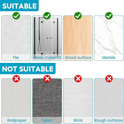 Broom Holder Wall Mount, 2 Pack Broom and Mop Organizer Wall Hanging Self Adhesive, No Drilling, Anti-Slip Broom and Mop Hanger Wall Mount Cleaning Ideal for Bathroom, Kitchen, Garden, Garage