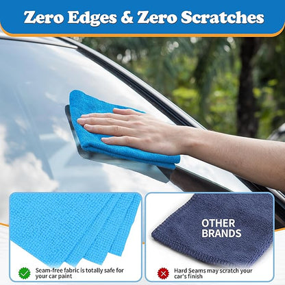 FIXSMITH Shop Towels, Pack of 150, Microfiber Cleaning Cloth Bulk, Microfiber Towels for Cars, Lint Free, Scratch-Free Cleaning Rags for Housekeeping, 11.5 x 11.5 inch