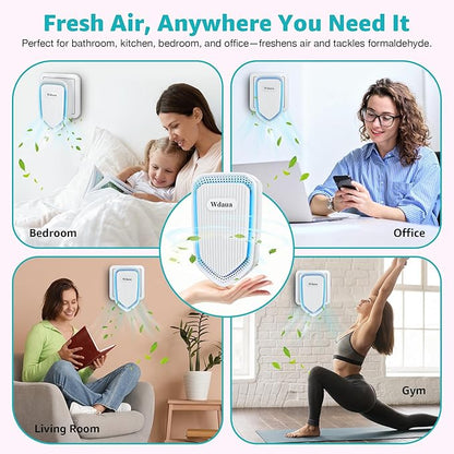Air Ionizers Plug In Air Purifier 2 Pack Negative Ion Air Purifiers Ionizer for Home, Bedroom, Office, Basement Kitchen Air Freshener Odor Reducer Pets Smoke Smell