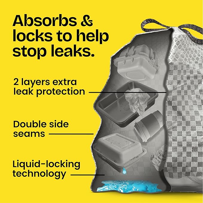 Glad ForceFlex MaxStrength LeakGuard Trash Bags, 13 Gal, Fresh Air, 90 Ct (Package May Vary)