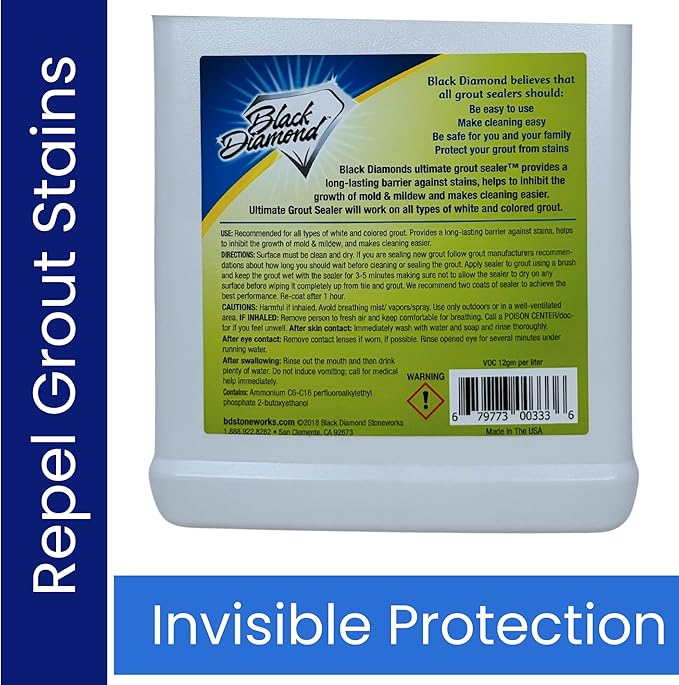 ULTIMATE GROUT SEALER – Professional Strength Tile, Stone & Grout Protection for Showers, Floors & Backsplashes | Easy-Clean, Stain & Moisture Repellent – Low Odor Contractor Grade (4 Gal)