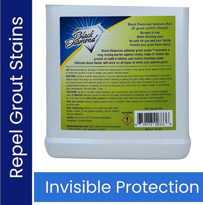 ULTIMATE GROUT SEALER – Professional Strength Tile, Stone & Grout Protection for Showers, Floors & Backsplashes | Easy-Clean, Stain & Moisture Repellent – Low Odor Contractor Grade (Gallon)