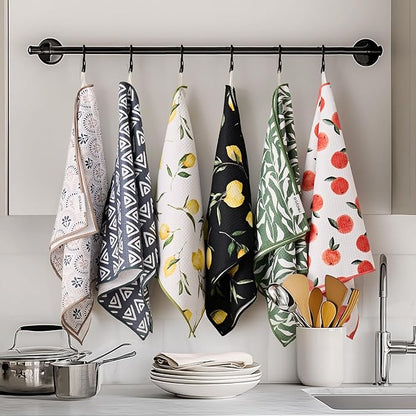 RECYCO Waffle Kitchen Towel Set of 2 - Quick Dry Microfiber Sustainable Dish Towels - Ultra Absorbent Reusable Cleaning Tea Towels - Lightweight Hand Towels,16”x 28”, Neutral Boho