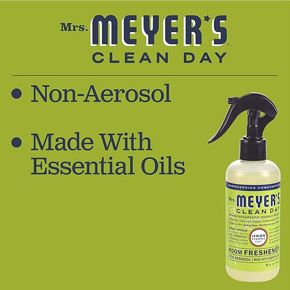 Mrs. Meyer's Air Freshener, Lemon Verbena, Spray | Non-Aerosol | Essential Oils | 8 fl. oz | Pack of 2