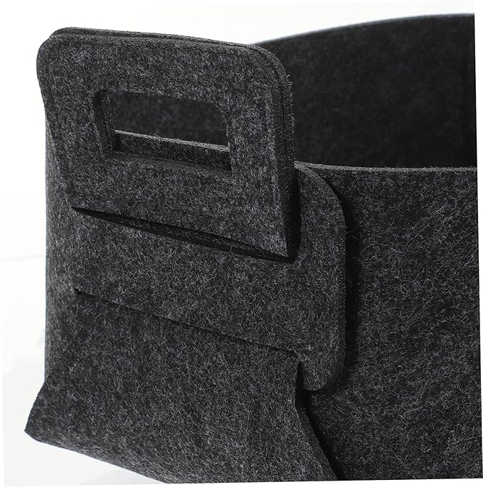iplusmile Foldable Laundry Basket Organizer with Handles Felt Storage Bin for Dirty Clothes Household Items Sturdy Collapsible Hampers for Bedroom Nursery Closet Deep Gray
