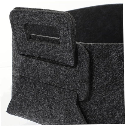 GLEAVI Foldable Portable Laundry Hamper Basket Capacity Clothes Storage Organizer for Bedroom Bathroom Decorative Dark Gray Felt Laundry Basket