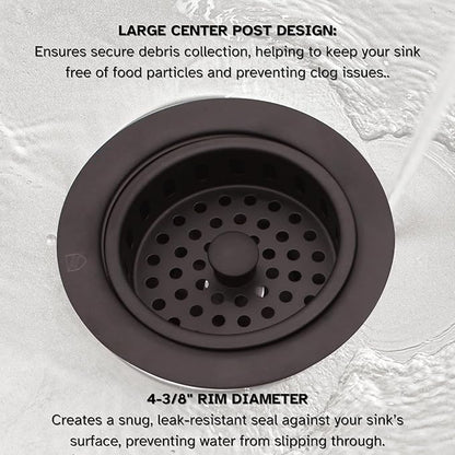 Westbrass A214-12A 3-1/2" Post Style Large Kitchen Sink Basket Strainer, Antique Bronze