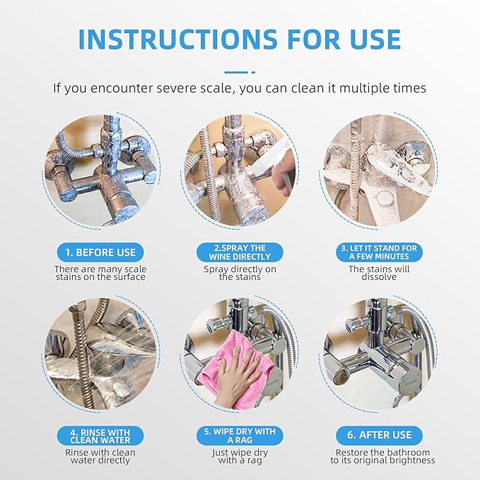 Bathroom Foam Cleaner with Floral Scent, Bathroom Cleaner Spray for Cleaning Glasses and Sinks, Grout Cleaner, Deep Cleaning Removes Old Stains From Grout, 2pcs