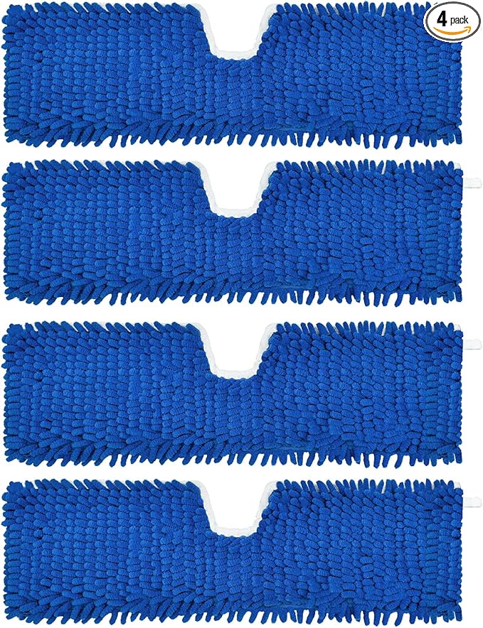 4 Pack Mop Heads Replacements Compatible with O-cedar Dual-Action Flip Mop,Microfiber&Chenille Mop Replace Head for Dry/Wet Use,Double-sided,Reusable and Washable Dust Mop Refills for Floor Cleaning