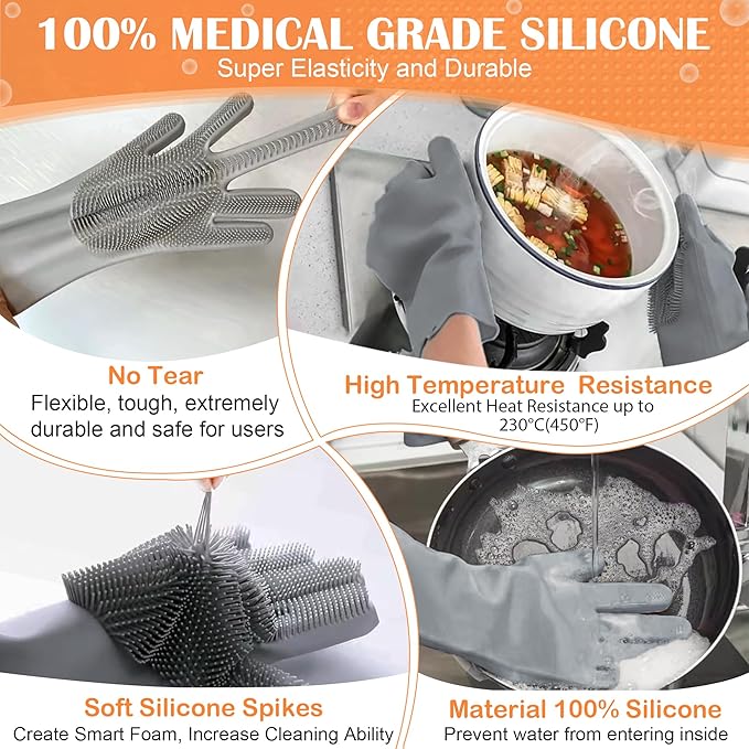 Pet grooming gloves,Dog washing gloves with High-Density Teeth with Five Finger Design to bathing and Massage for Dog
