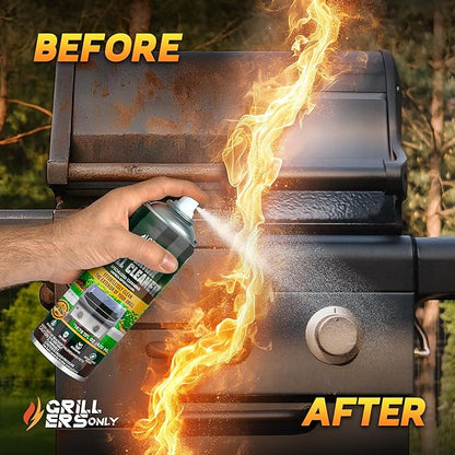 2-Pack Exterior Grill Cleaner Spray | Grill Spray & Degreaser for Outdoor Surfaces, Patio Furniture & Griddles | Anti Rust Spray for Metal Maintenance - 14.8 fl oz.