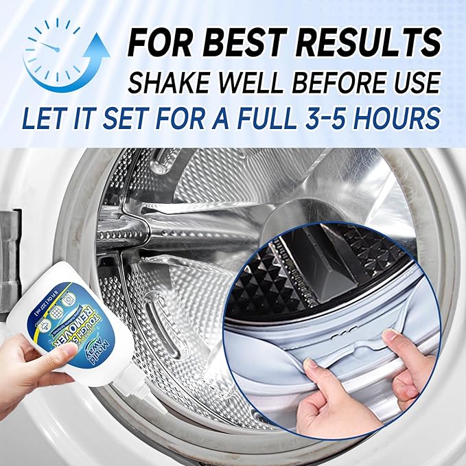 Tough Stain Remover Gel - Washing Machine Cleaner for Front Load Washer Seals, Bathroom Showers & Tile Grouts, Thick No-Drip Formula, Non-Toxic, 8 fl oz (Pack of 1)