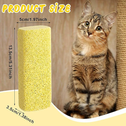 Abbylike 6 Pcs Pet Hair Remover Pumice Stone Reusable Portable Dog Cat Hair Removal Tool Scraper for Carpet,Couch, Bedding, Car Upholstery, Furniture Cleaning (5.3 x 2 x 1.4 Inch,Yellow)