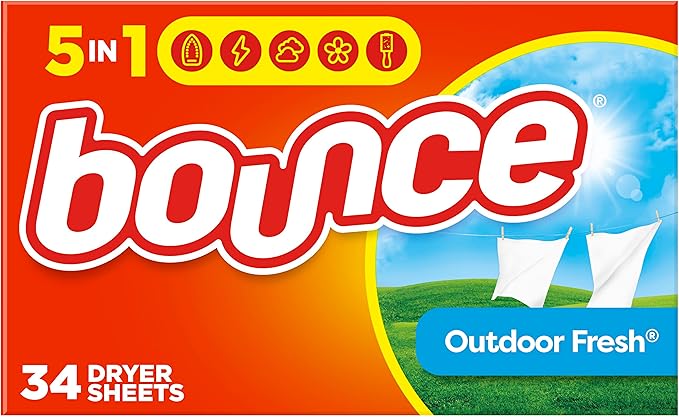 Bounce Fabric Softener Dryer Sheets, Outdoor Fresh Scent, 34 Count