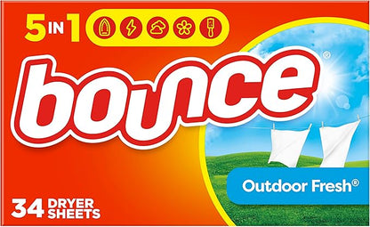Bounce Fabric Softener Dryer Sheets, Outdoor Fresh Scent, 34 Count