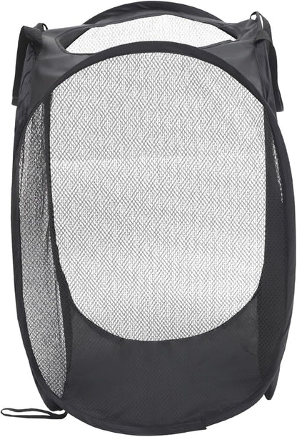 HEALLILY Large Capacity Laundry Basket Portable Laundry Bin Mesh Lid for Dorm Home Bathroom Washroom